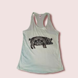 Print pig Racerback tank tops